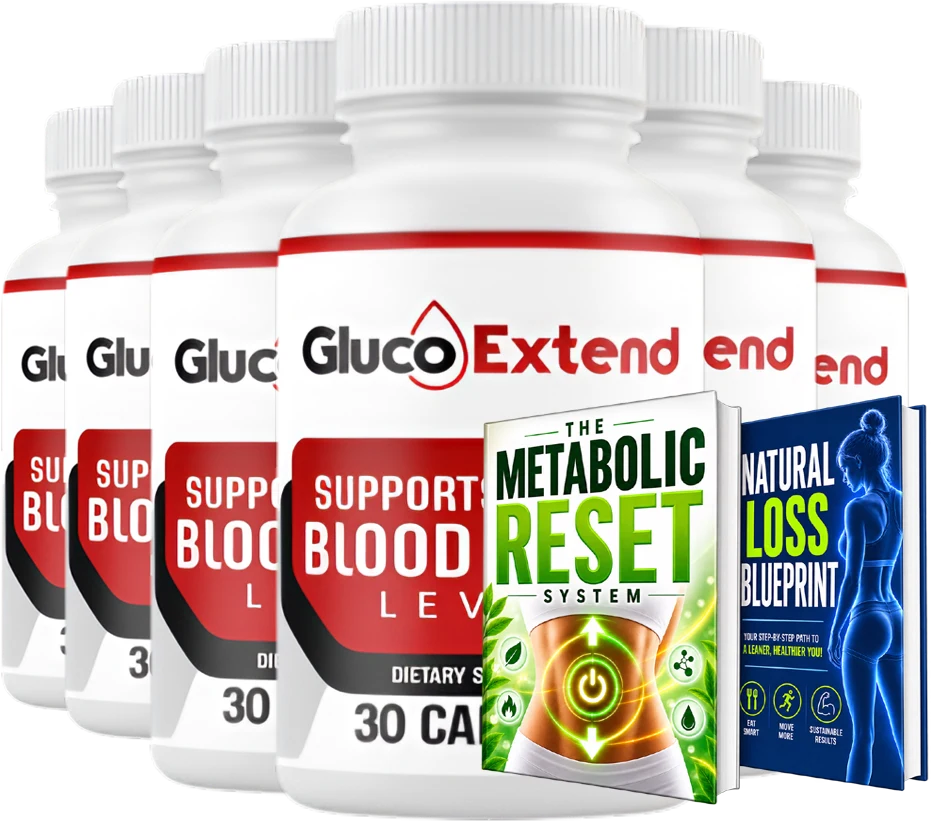 Gluco Extend six bottles with bonus guides